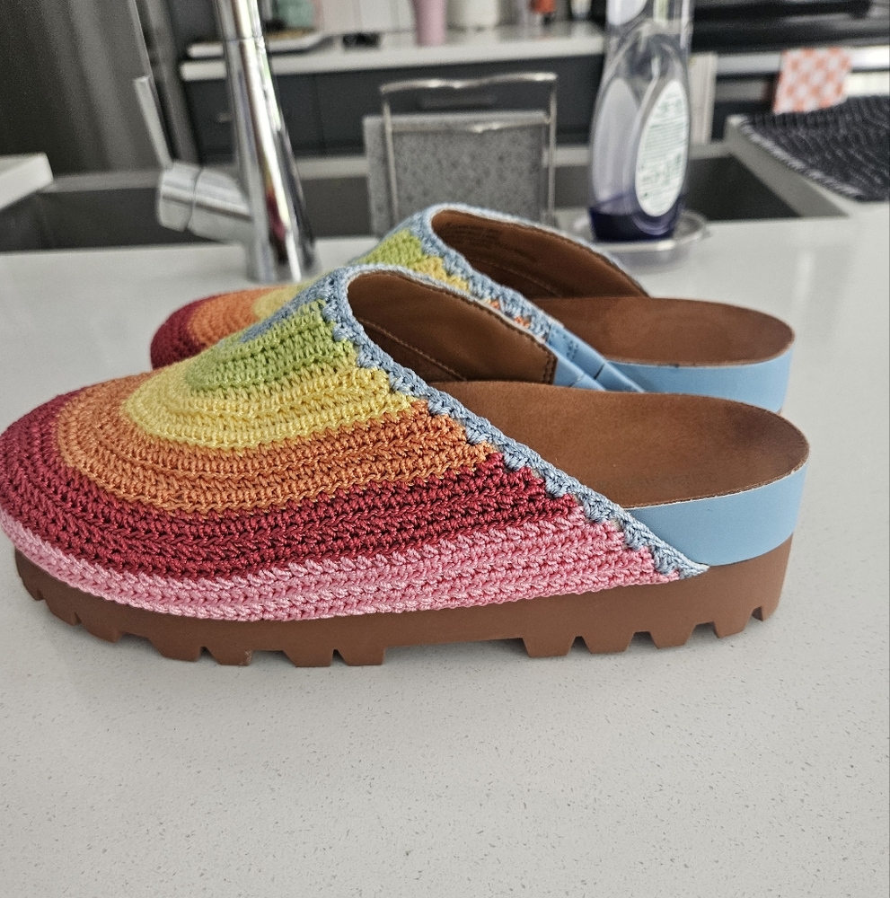 Chelsea & Violet Multicolor Crochet Slip-Ons